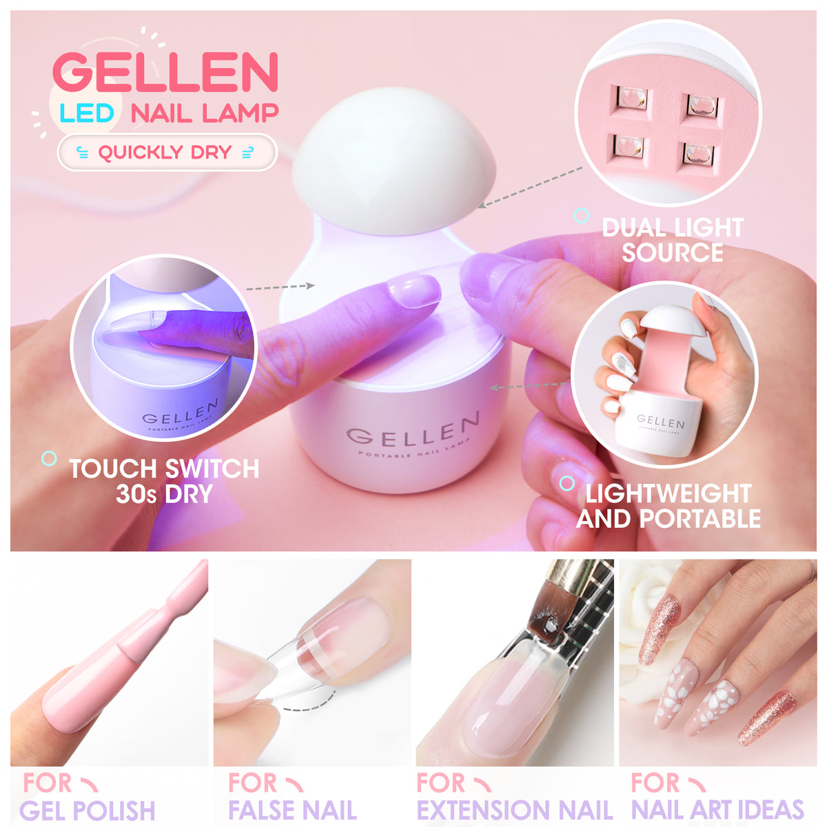 Gellen Almond Nail Tips and Glue Kit 240Pcs
