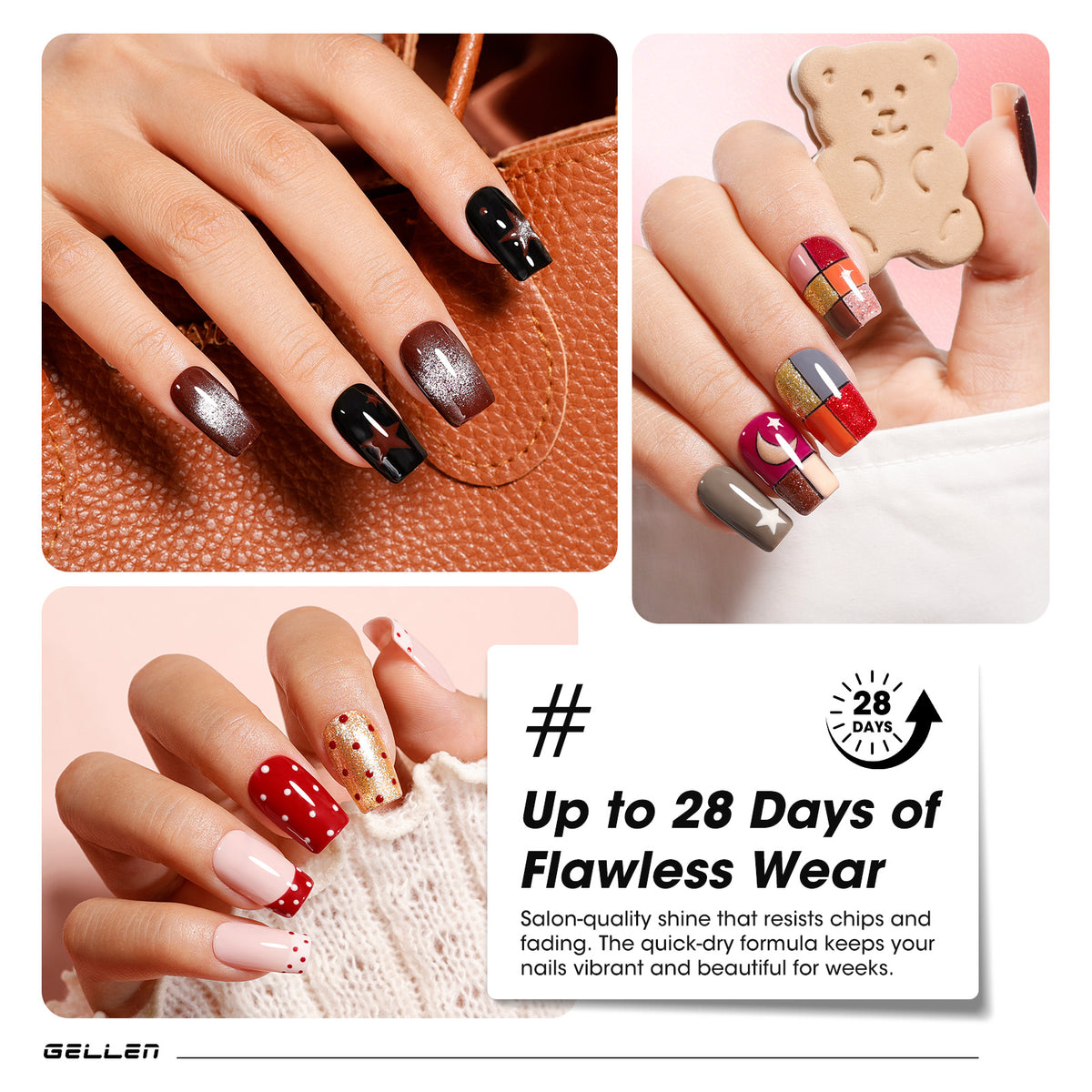 Gellen 20+4 Gel Nail Polish Set, Velvet Mocha Collection