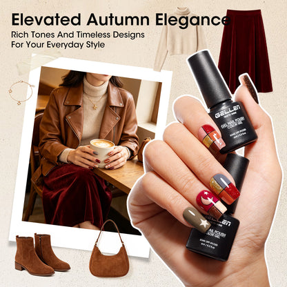 Gellen 20+4 Gel Nail Polish Set, Velvet Mocha Collection