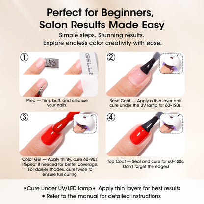 Gellen 20+4 Gel Nail Polish Set, Velvet Mocha Collection