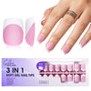 Square Pink French Tip Press on Nails