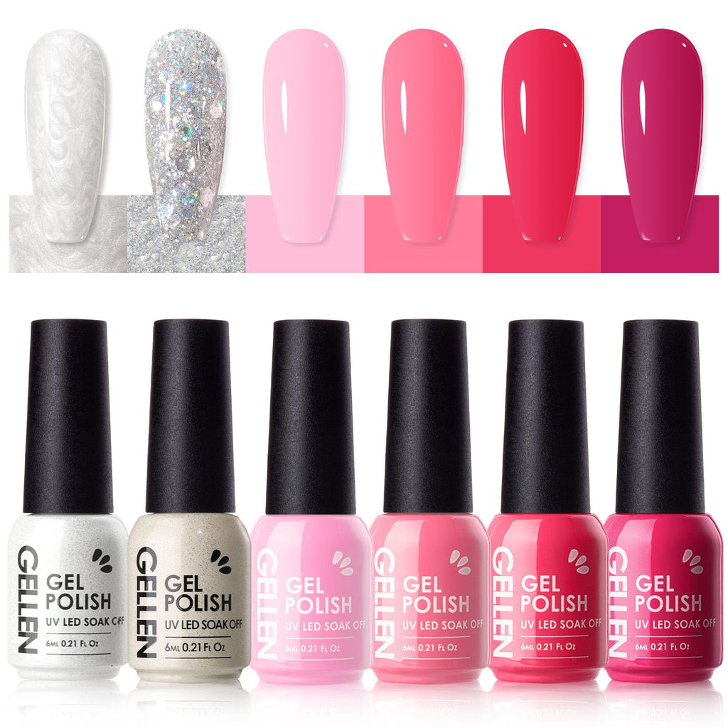 Sugar Kiss 6 Colors Gel Nail Polish Valentine Set