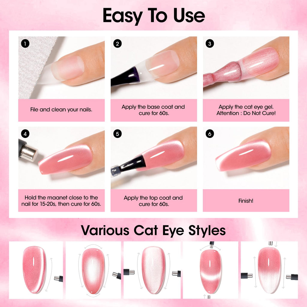 Muted Rose Cat Eye Magnetic Gel 6 colors 10ml