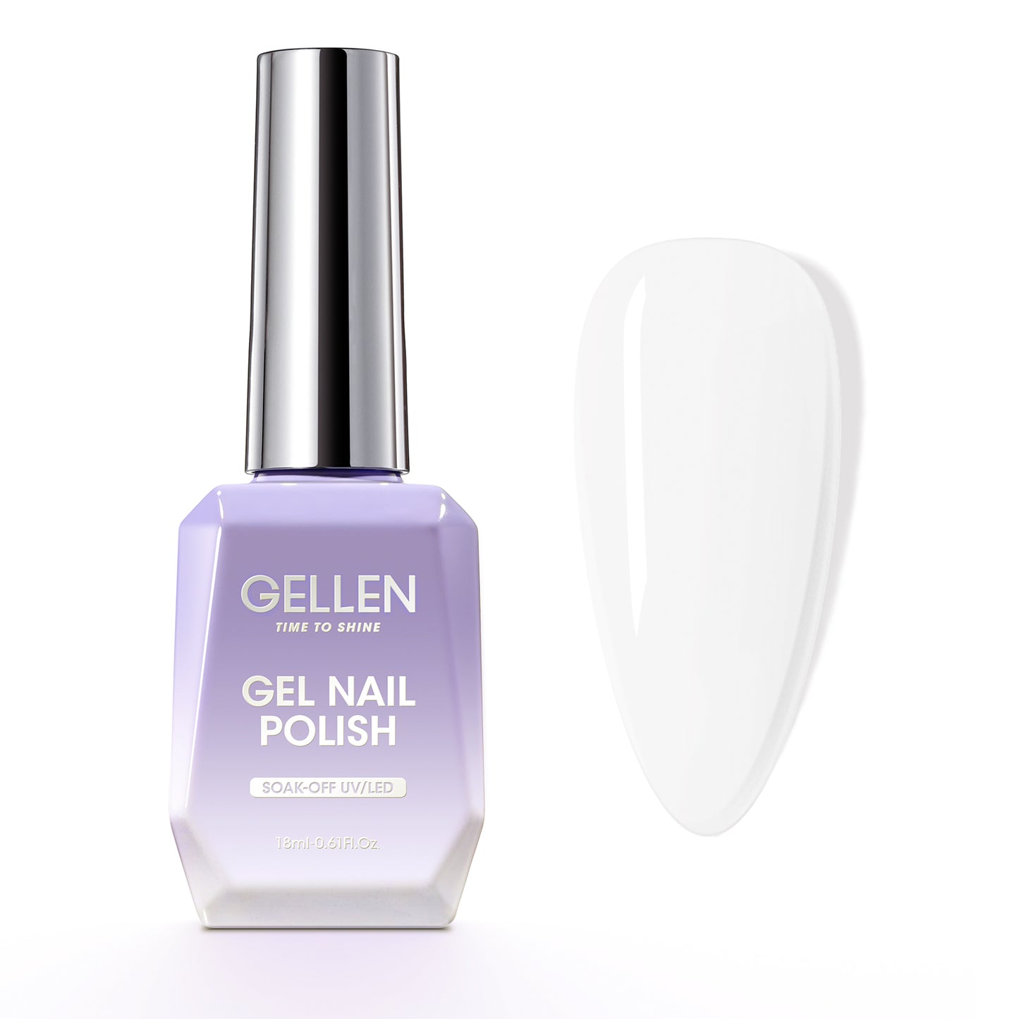 Gellen White Gel Nail Polish #108, 18ml